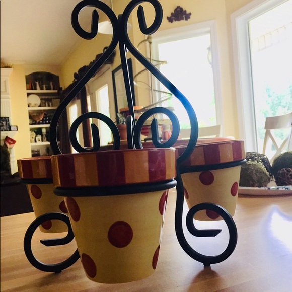 SLAH Wrought Iron Plant Stand/Caddy in Siena NIB - Picture 2 of 9